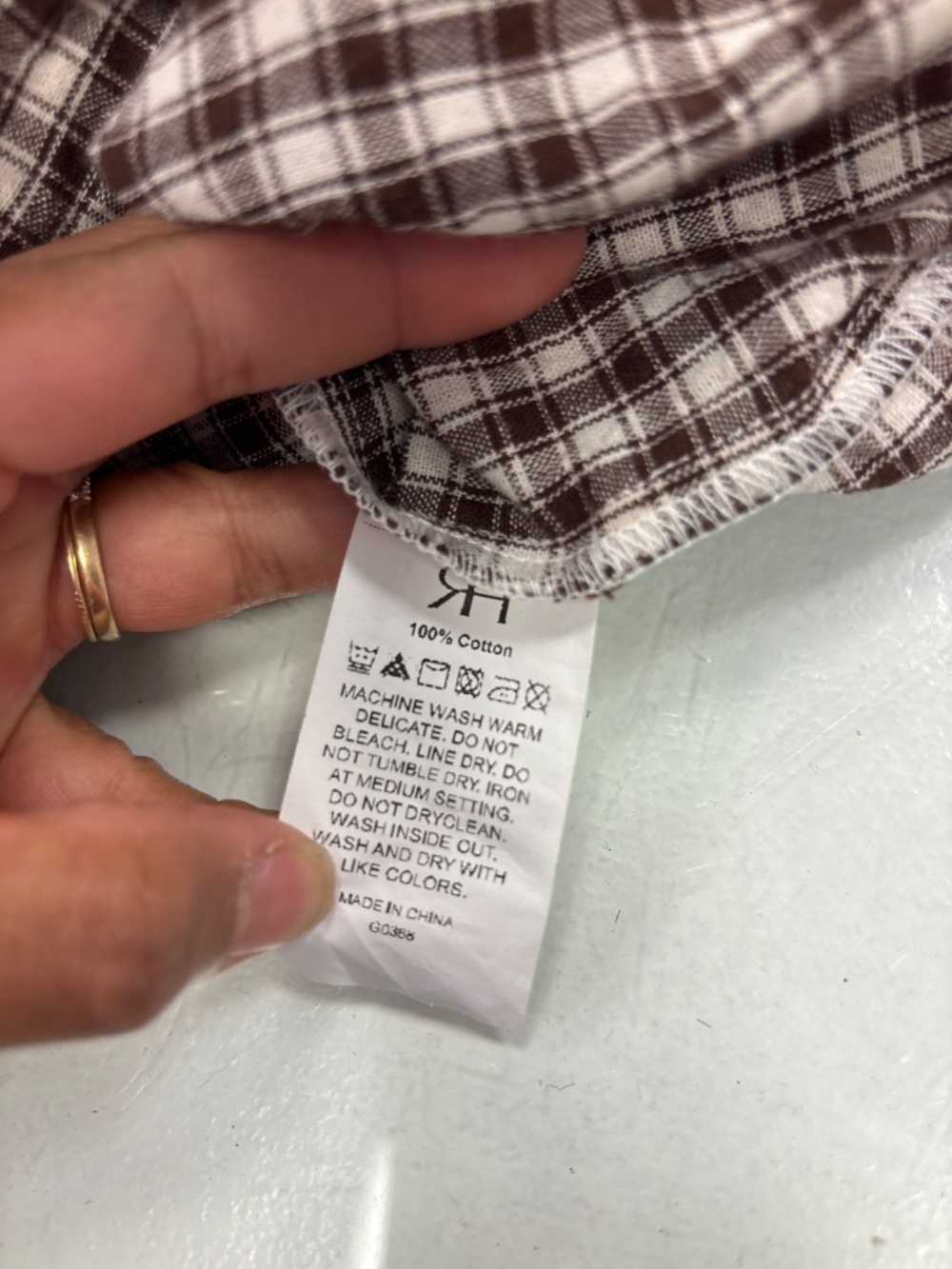 Rihoas brown smocked mini gingham dress - Picture 9 of 9